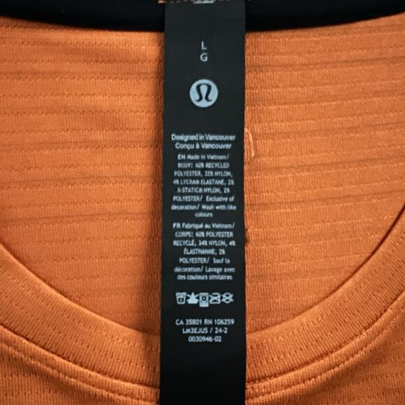 Lululemon Men RINS Solid Orange License To Train Relaxed Short Sleeve Shirt L - Picture 4 of 8